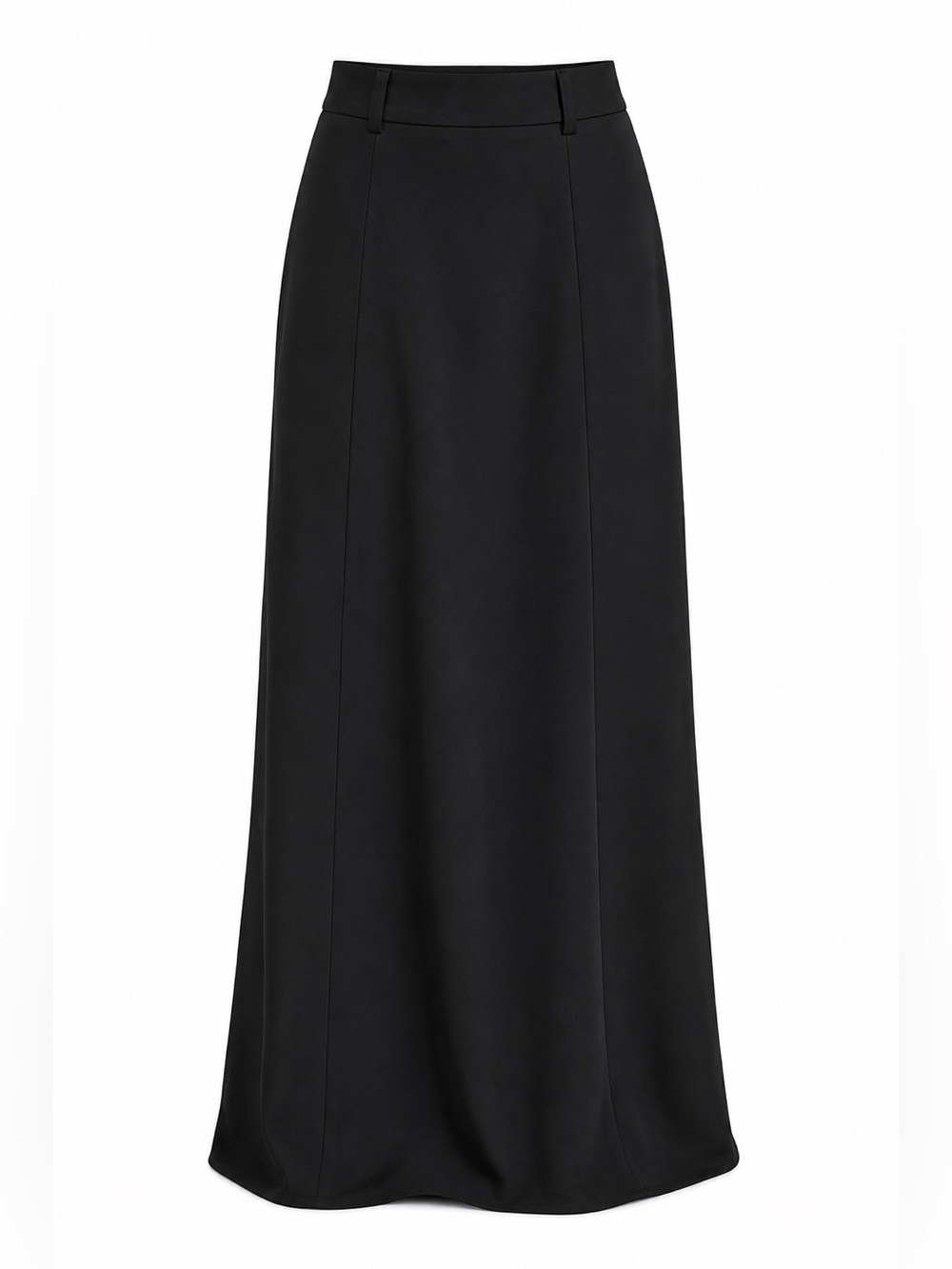 NWT UOOZEE Black Maxi A-Line Skirt Minimalist Quiet Luxury Size L - Picture 4 of 15